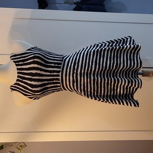 XS Black & White H&M Striped High Neck / High Back, Beautiful Cut & Flattering